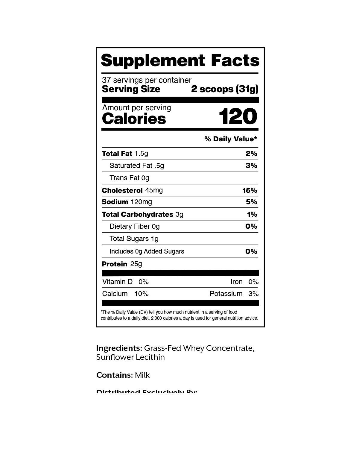 Unflavored Whey Protein Powder