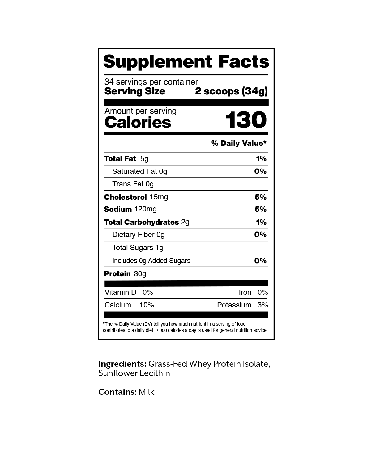Unflavored Whey Isolate Protein Powder