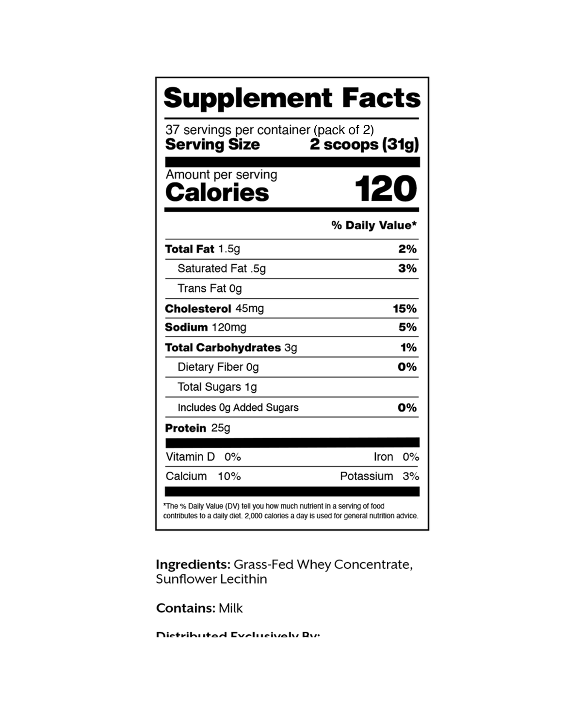 Unflavored Whey Protein Powder