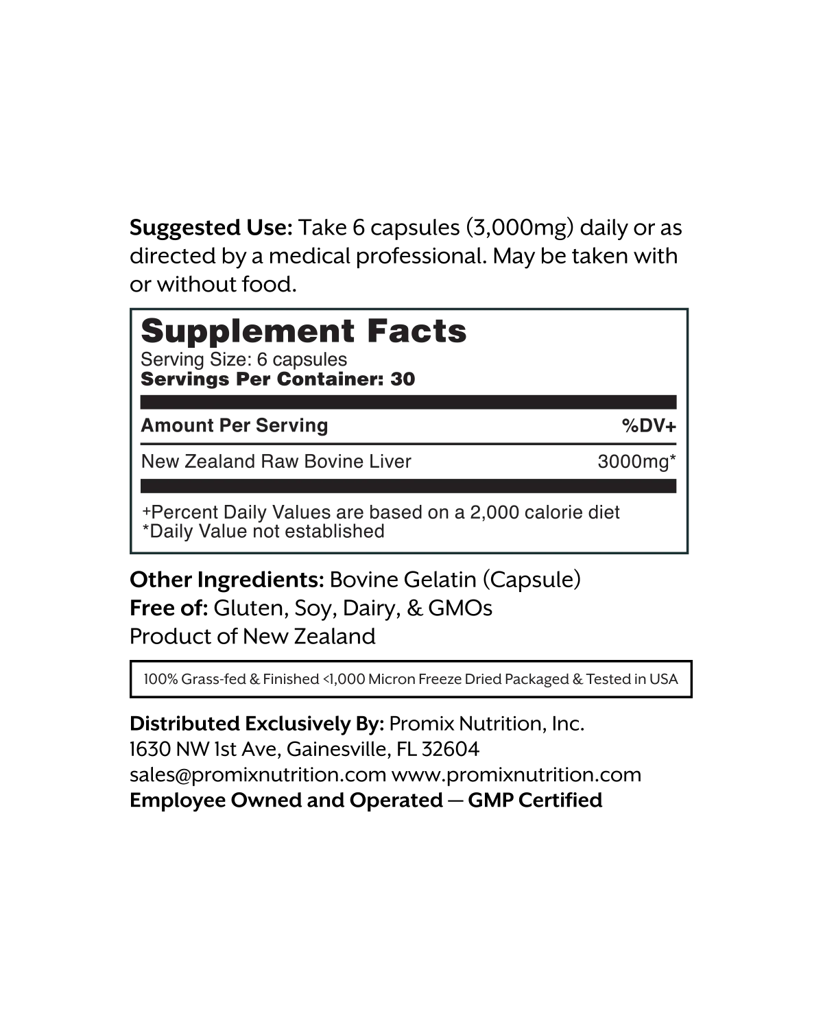 Promix Raw Liver Capsules