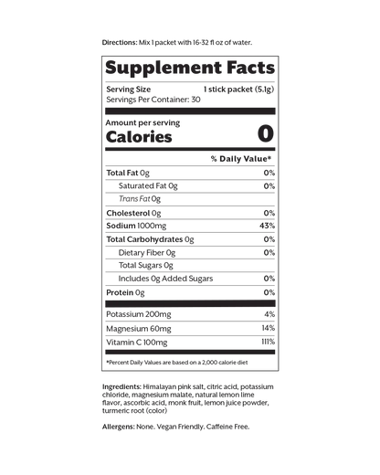 Lemon Lime Electrolyte Drink Mix