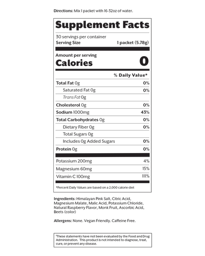 Raspberry Electrolyte Drink Mix