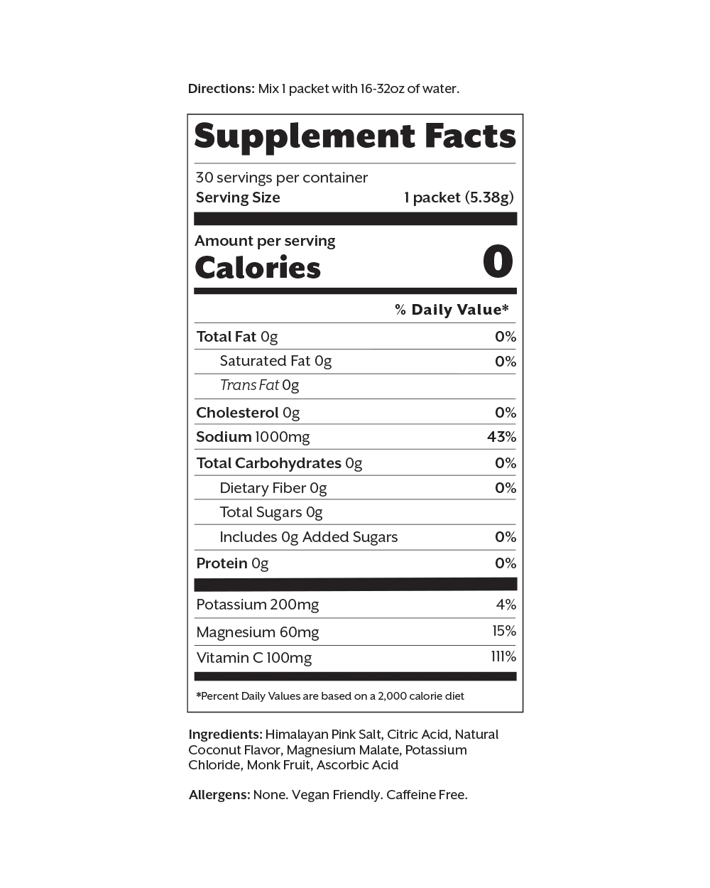 Salted Coconut Electrolyte Drink Mix