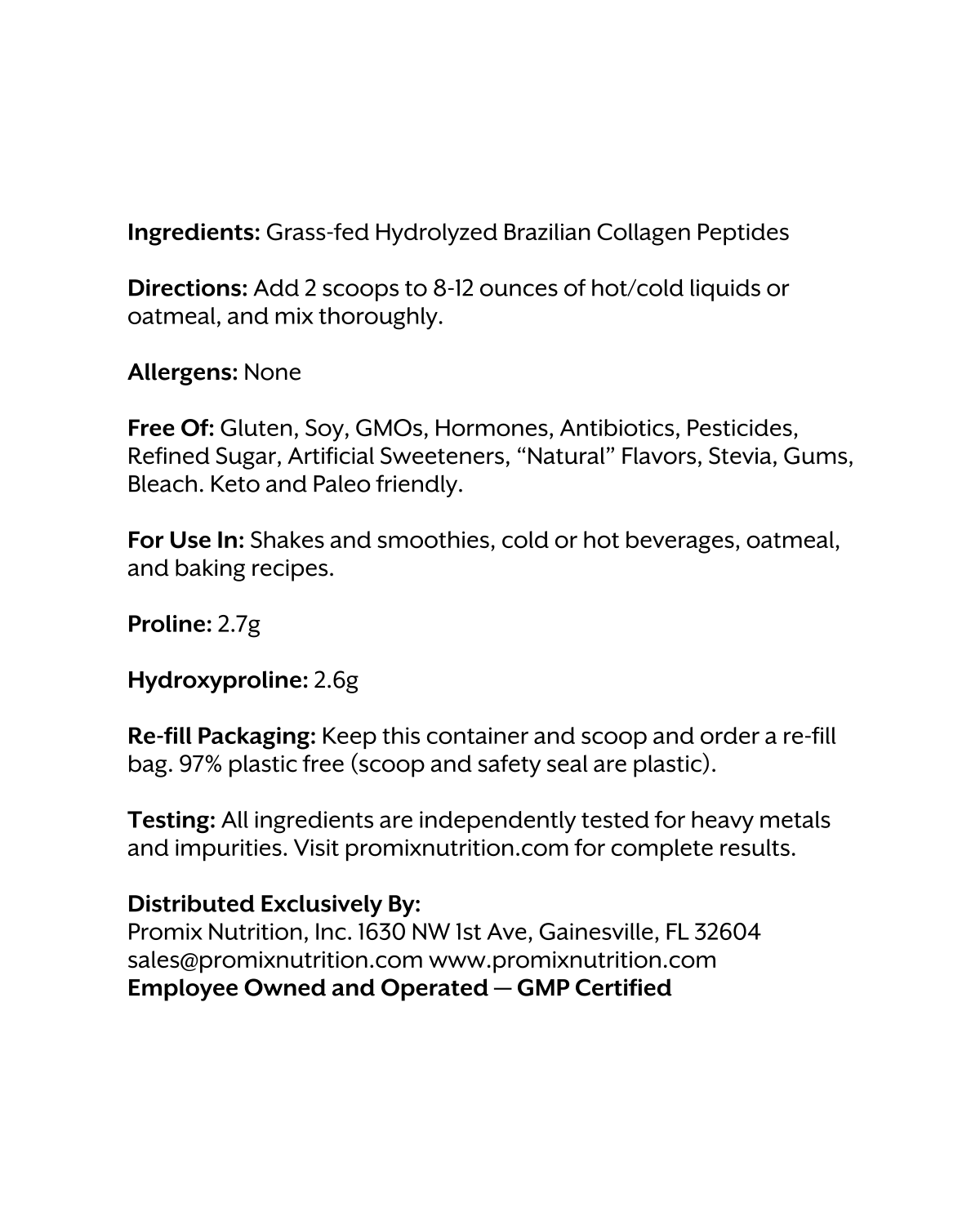 Unflavored Collagen Peptides