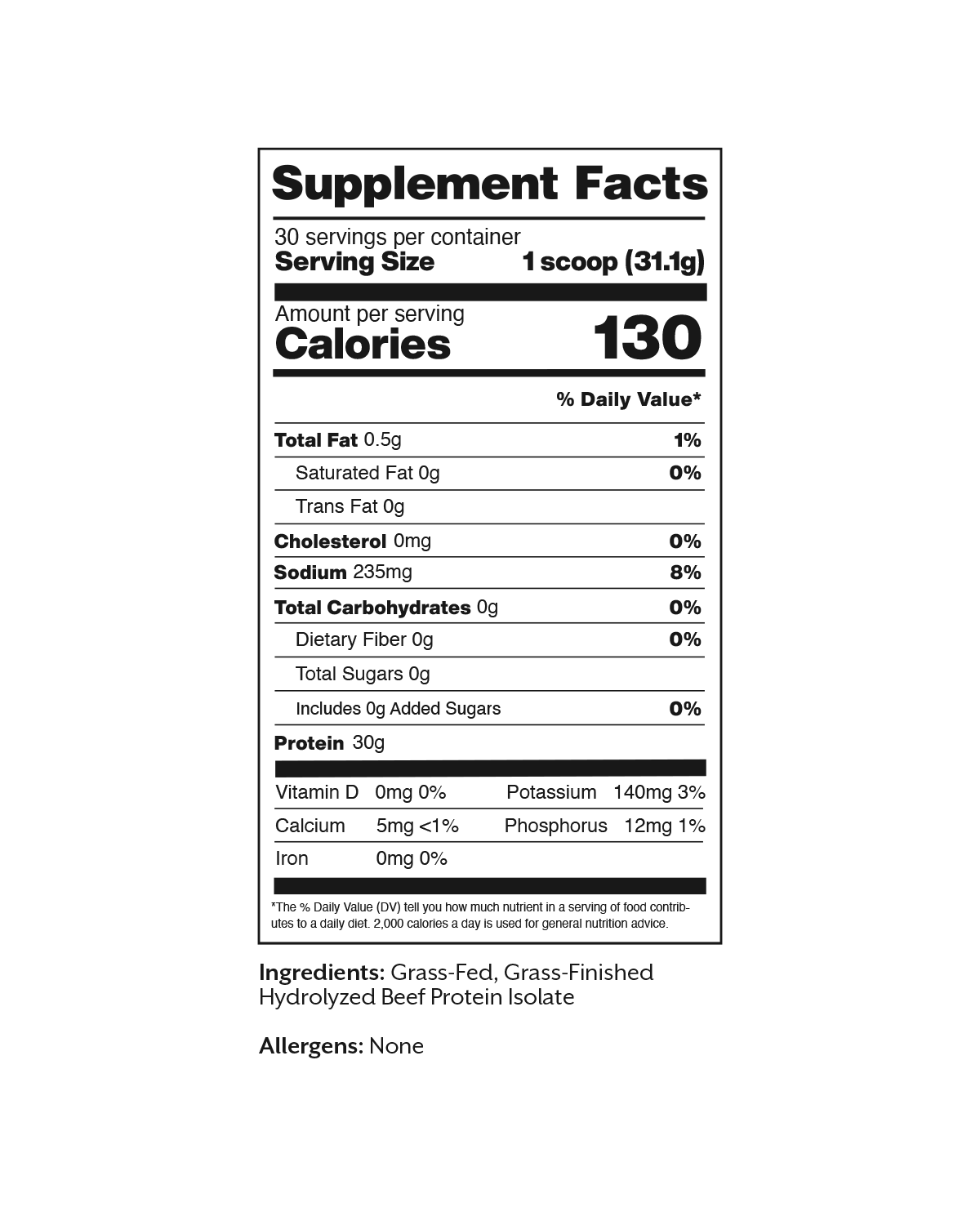 Grass-fed Beef Protein Isolate