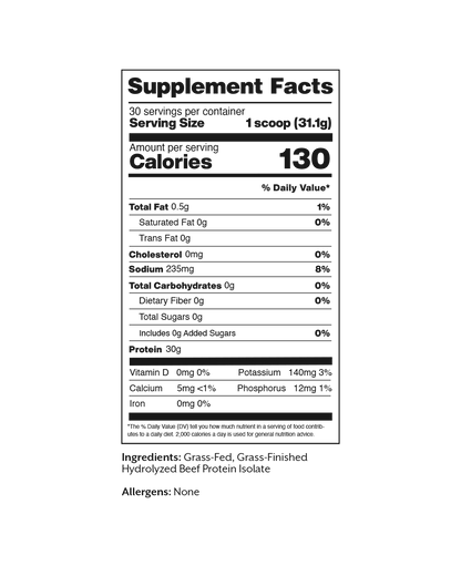 Grass-fed Beef Protein Isolate