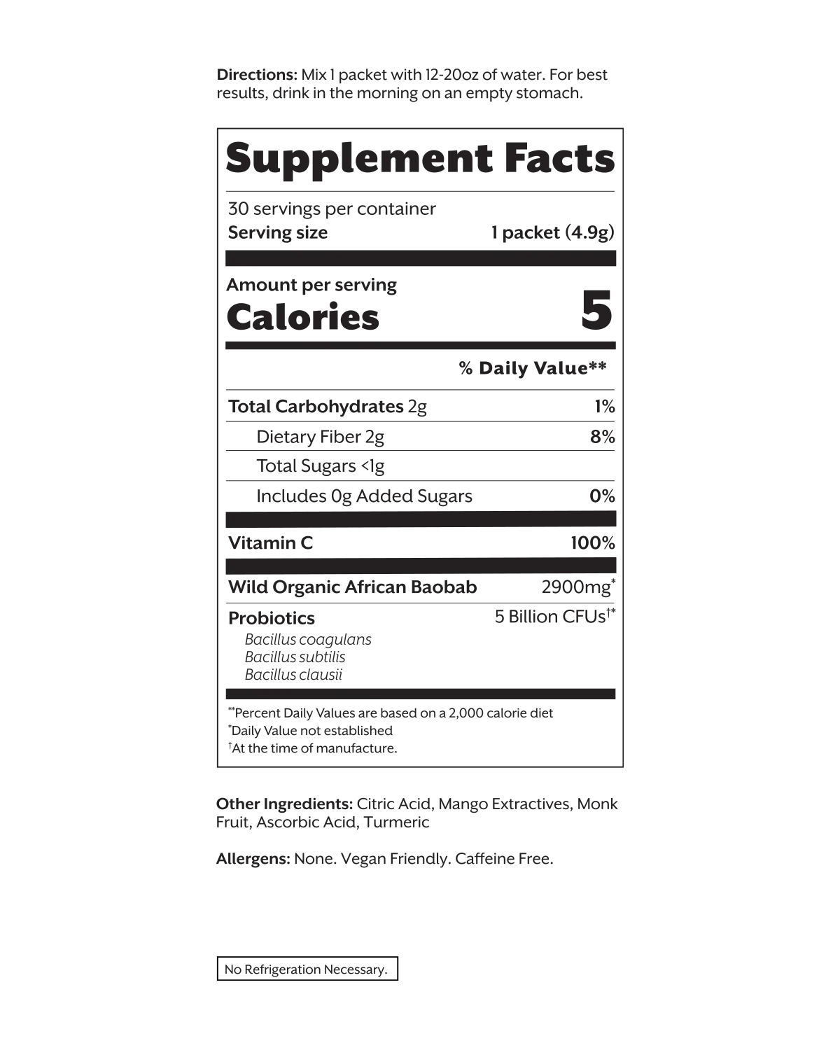 Tropical Mango Debloat: Prebiotic + Probiotic