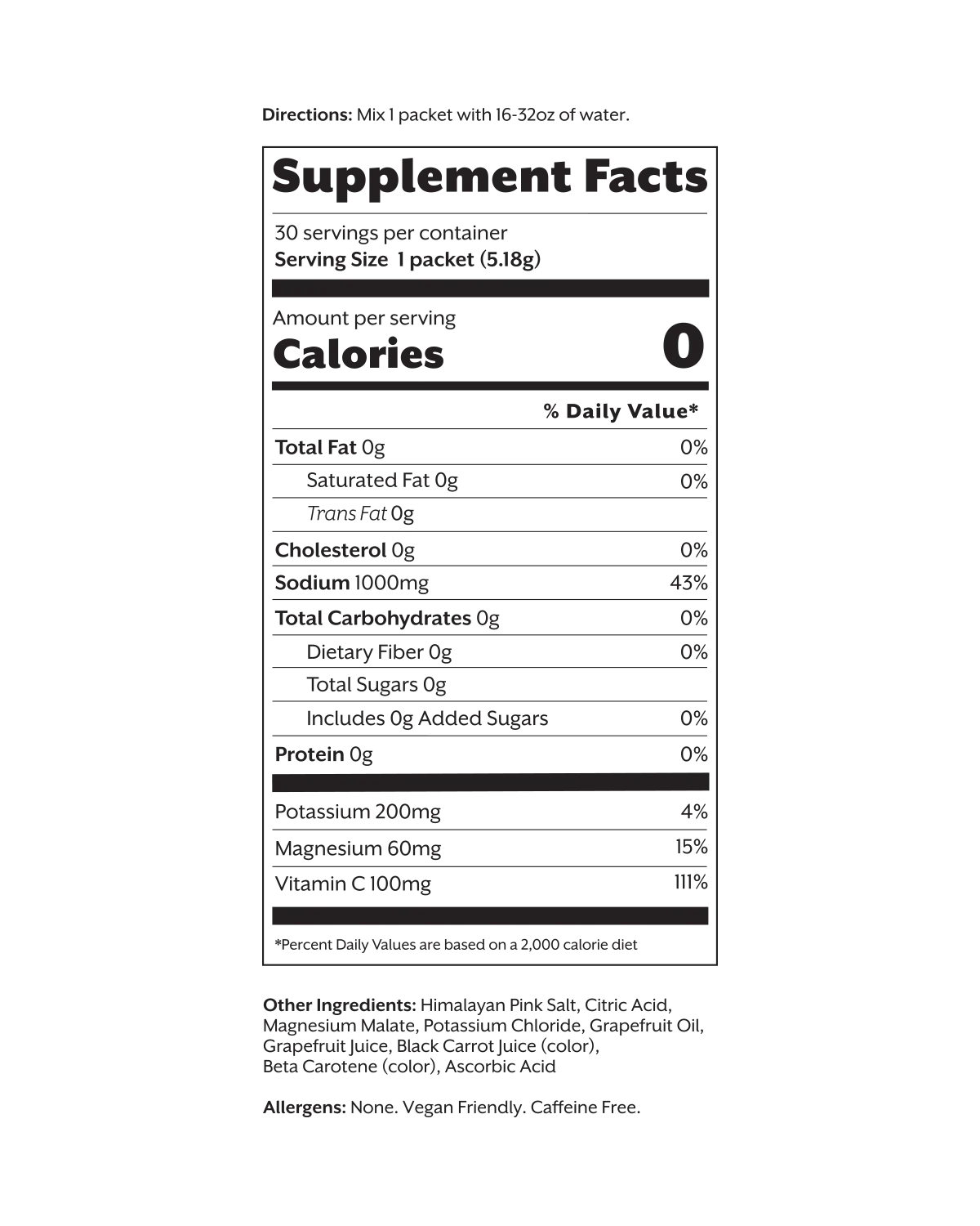 Grapefruit Electrolyte Drink Mix