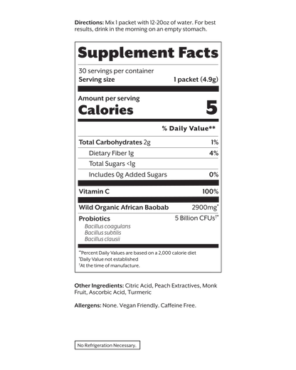 White Peach Debloat: Prebiotic + Probiotic
